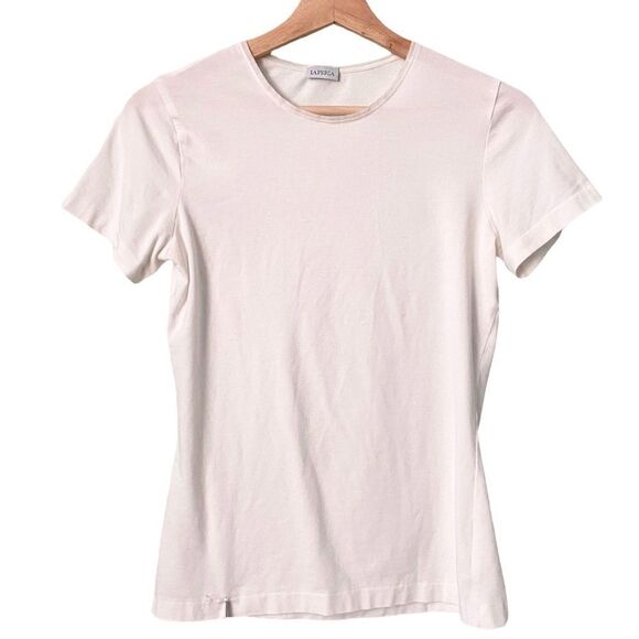 La Perla White Round Neck Basic Short Sleeve Top in Size Small - Picture 2 of 9